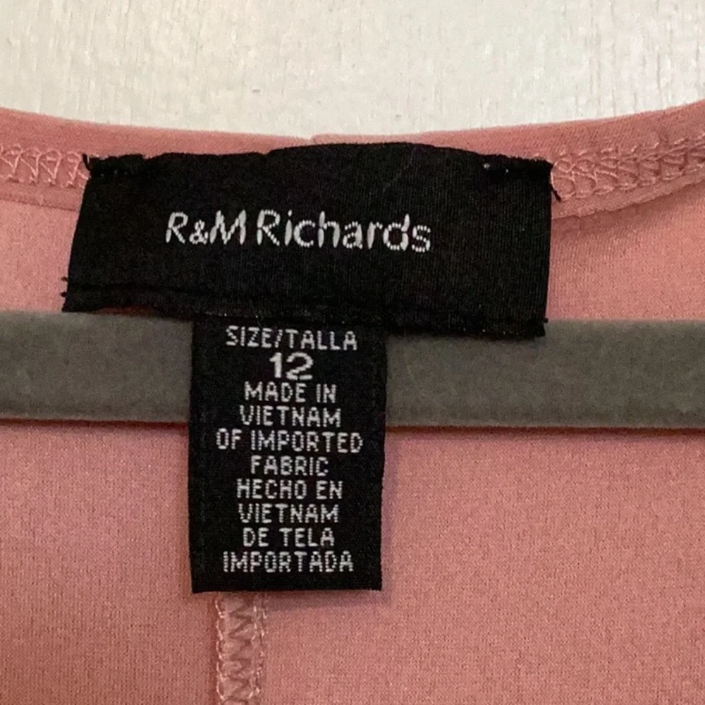 R&M Richards Sleeveless Floral Jacket Dress With Detachable Necklace, Pink, 12. - Picture 7 of 10